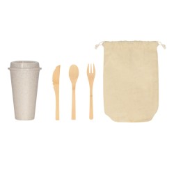SET DE CUBIERTOS Y VASO TOBALá