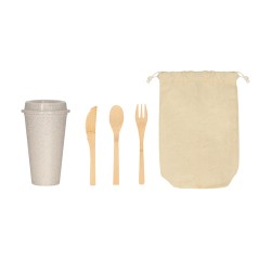 SET DE CUBIERTOS Y VASO TOBALá